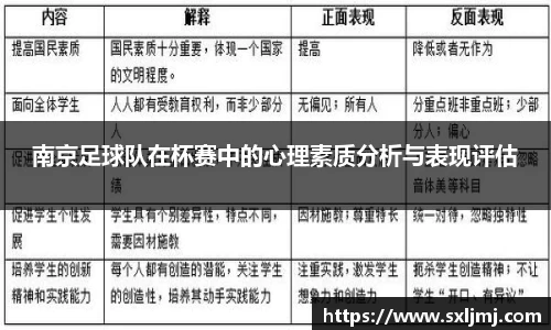 南京足球队在杯赛中的心理素质分析与表现评估